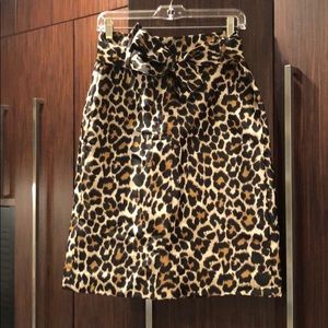 J crew leopard midi skirt